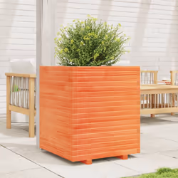 vidaXL Garden Planter Outdoor Flower Pot Planter Pot Wax Brown Solid Wood Pine