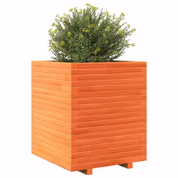 vidaXL Garden Planter Outdoor Flower Pot Planter Pot Wax Brown Solid Wood Pine