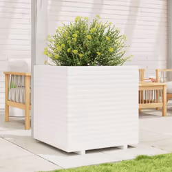 vidaXL Garden Planter White 70x70x72 cm Solid Wood Pine