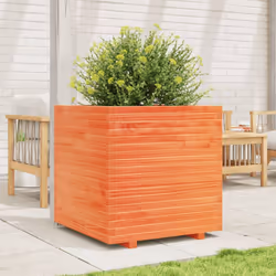 vidaXL Garden Planter Wax Brown 70x70x72 cm Solid Wood Pine
