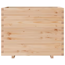vidaXL Garden Planter Outdoor Flower Pot Planter Pot Wax Brown Solid Wood Pine - natural pine, 90 x 60 x 72 cm - Additional view 4