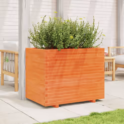 vidaXL Garden Planter Outdoor Flower Pot Planter Pot Wax Brown Solid Wood Pine - wax brown, 90 x 60 x 72 cm - Additional view 2