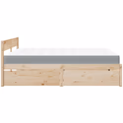 vidaXL Bed with Drawers and Mattress Home Bed Base Bedstead Solid Wood Pine - natural, 200 x 200 cm - Additional view 4