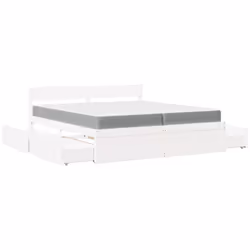 vidaXL Bed with Drawers and Mattress Home Bed Base Bedstead Solid Wood Pine - white, 200 x 200 cm - Additional view 10