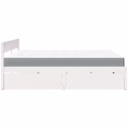 vidaXL Bed with Drawers and Mattress Home Bed Base Bedstead Solid Wood Pine - white, 200 x 200 cm - Additional view 4