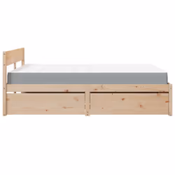 vidaXL Bed with Drawers and Mattress Home Bed Base Bedstead Solid Wood Pine - natural, 160 x 200 cm - Additional view 4