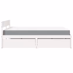 vidaXL Bed with Drawers and Mattress Home Bed Base Bedstead Solid Wood Pine - white, 160 x 200 cm - Additional view 4