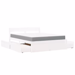 vidaXL Bed with Drawers and Mattress Home Bed Base Bedstead Solid Wood Pine - white, 140 x 200 cm - Additional view 10