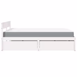 vidaXL Bed with Drawers and Mattress Home Bed Base Bedstead Solid Wood Pine - white, 140 x 200 cm - Additional view 4