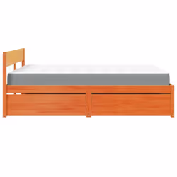 vidaXL Bed with Drawers and Mattress Home Bed Base Bedstead Solid Wood Pine - wax brown, 140 x 200 cm - Additional view 4