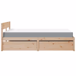 vidaXL Bed with Drawers and Mattress Home Bed Base Bedstead Solid Wood Pine - natural, 120 x 200 cm - Additional view 4
