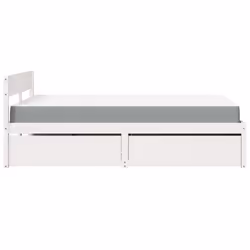 vidaXL Bed with Drawers and Mattress Home Bed Base Bedstead Solid Wood Pine - white - Additional view 4