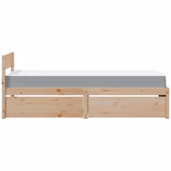 vidaXL Bed with Drawers and Mattress Home Bed Base Bedstead Solid Wood Pine - natural, 90 x 200 cm - Additional view 4