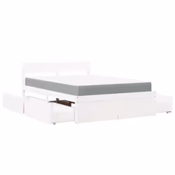 vidaXL Bed with Drawers and Mattress Home Bed Base Bedstead Solid Wood Pine - white, 140 x 190 cm - Additional view 10