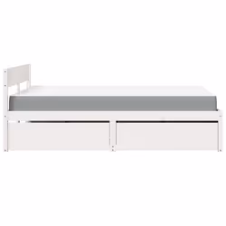 vidaXL Bed with Drawers and Mattress Home Bed Base Bedstead Solid Wood Pine - white, 140 x 190 cm - Additional view 4