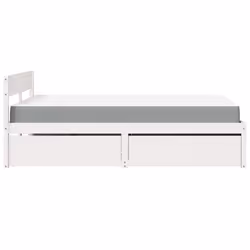 vidaXL Bed with Drawers and Mattress Home Bed Base Bedstead Solid Wood Pine - white, 120 x 190 cm - Additional view 4