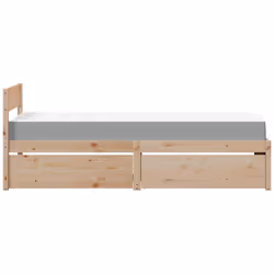 vidaXL Bed with Drawers and Mattress Home Bed Base Bedstead Solid Wood Pine - natural, 90 x 190 cm - Additional view 4