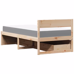 vidaXL Bed with Drawers and Mattress Home Bed Base Bedstead Solid Wood Pine - natural, 90 x 190 cm - Additional view 5