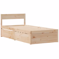 vidaXL Bed with Drawers and Mattress Home Bed Base Bedstead Solid Wood Pine - natural, 90 x 190 cm - Additional view 6