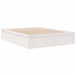 vidaXL Bed with Mattress Wax Brown Bedroom Bed Base Bedstead Solid Wood Pine - white, 140 x 200 cm - Additional view 4