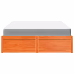 vidaXL Bed with Mattress Wax Brown Bedroom Bed Base Bedstead Solid Wood Pine - wax brown, 140 x 200 cm - Additional view 5
