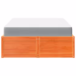 vidaXL Bed with Mattress Wax Brown Bedroom Bed Base Bedstead Solid Wood Pine - wax brown, 120 x 200 cm - Additional view 5