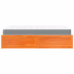 vidaXL Bed with Mattress Wax Brown Bedroom Bed Base Bedstead Solid Wood Pine - wax brown, 120 x 200 cm - Additional view 6