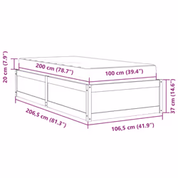 vidaXL Bed with Mattress Wax Brown Bedroom Bed Base Bedstead Solid Wood Pine - white, 100 x 200 cm - Additional view 3