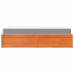 vidaXL Bed with Mattress Wax Brown Bedroom Bed Base Bedstead Solid Wood Pine - wax brown, 100 x 200 cm - Additional view 6