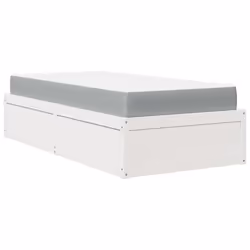 vidaXL Bed with Mattress Wax Brown Bedroom Bed Base Bedstead Solid Wood Pine - white, 90 x 200 cm - Additional view 7