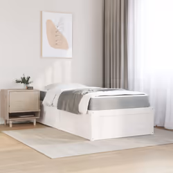 vidaXL Bed with Mattress Wax Brown Bedroom Bed Base Bedstead Solid Wood Pine - white, 90 x 190 cm - Additional view 2
