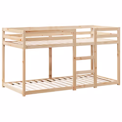 vidaXL Bunk Bed with Roof Bed Frame Kids Twin Sleeper 80x200cm Solid Wood Pine - natural, 80 x 200 cm - Additional view 6