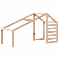 vidaXL Bunk Bed with Roof Bed Frame Kids Twin Sleeper 80x200cm Solid Wood Pine - natural, 80 x 200 cm - Additional view 7