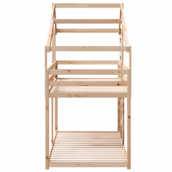 vidaXL Bunk Bed with Roof Bed Frame Kids Twin Sleeper 90x200cm Solid Wood Pine - natural - Additional view 4