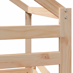 vidaXL Bunk Bed with Roof Bed Frame Kids Twin Sleeper 90x200cm Solid Wood Pine - natural - Additional view 8