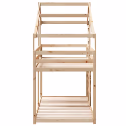 vidaXL Bunk Bed with Roof Bed Frame Kids Twin Sleeper 90x190cm Solid Wood Pine - natural, 90 x 190 cm - Additional view 4