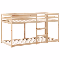 vidaXL Bunk Bed with Roof Bed Frame Kids Twin Sleeper 90x190cm Solid Wood Pine - natural, 90 x 190 cm - Additional view 6