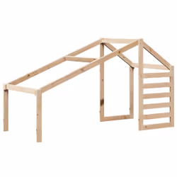 vidaXL Bunk Bed with Roof Bed Frame Kids Twin Sleeper 90x190cm Solid Wood Pine - natural, 90 x 190 cm - Additional view 7
