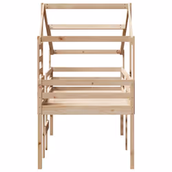 vidaXL High Sleeper Bed with Roof Loft Bed Bunk Bed Frame Solid Wood Pine - natural, 90 x 190 cm - Additional view 4