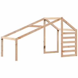 vidaXL High Sleeper Bed with Roof Loft Bed Bunk Bed Frame Solid Wood Pine - natural, 90 x 190 cm - Additional view 7