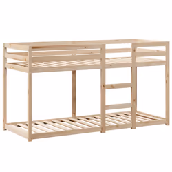 vidaXL Bunk Bed with Roof Kids Bed Frame Wax Brown 80x200 cm Solid Wood Pine - natural, 80 x 200 cm - Additional view 6