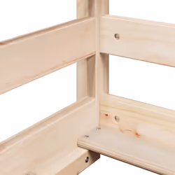 vidaXL Bunk Bed with Roof Kids Bed Frame Wax Brown 80x200 cm Solid Wood Pine - natural, 80 x 200 cm - Additional view 8