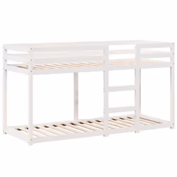 vidaXL Bunk Bed with Roof Kids Bed Frame Wax Brown 80x200 cm Solid Wood Pine - white, 80 x 200 cm - Additional view 6