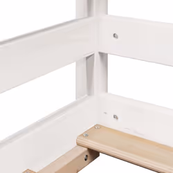 vidaXL Bunk Bed with Roof Kids Bed Frame Wax Brown 80x200 cm Solid Wood Pine - white, 80 x 200 cm - Additional view 8