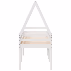 vidaXL High Sleeper Bed with Roof Loft Bed Frame 80x200 cm Solid Wood Pine - white, 90 x 200 cm - Additional view 4