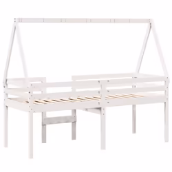 vidaXL High Sleeper Bed with Roof Loft Bed Frame 80x200 cm Solid Wood Pine - white, 90 x 200 cm - Additional view 5