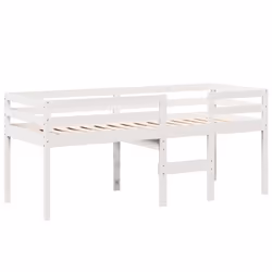 vidaXL High Sleeper Bed with Roof Loft Bed Frame 80x200 cm Solid Wood Pine - white, 90 x 200 cm - Additional view 6