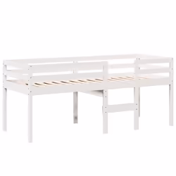 vidaXL High Sleeper Bed with Roof Loft Bed Frame 80x200 cm Solid Wood Pine - white, 80 x 200 cm - Additional view 4