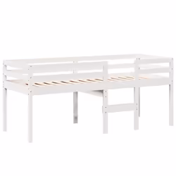 vidaXL High Sleeper Bed with Roof Loft Bed Frame 80x200 cm Solid Wood Pine - white, 75 x 190 cm - Additional view 4