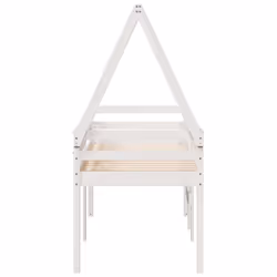 vidaXL High Sleeper Bed with Roof Loft Bed Frame 80x200 cm Solid Wood Pine - white, 75 x 190 cm - Additional view 6